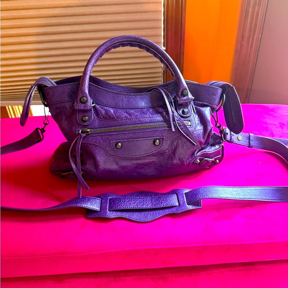 Balenciaga Purple Satchel Bag